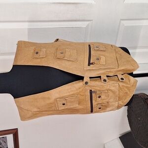 The Daily Planet Leather Vest Women Large Distressed Soft Glove Leather